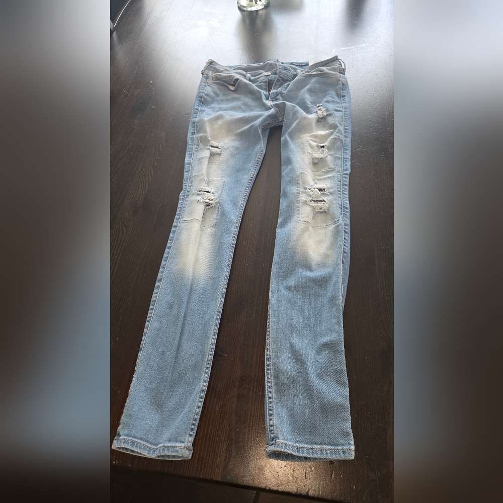 Hollister Distressed Light Blue Skinny Jeans